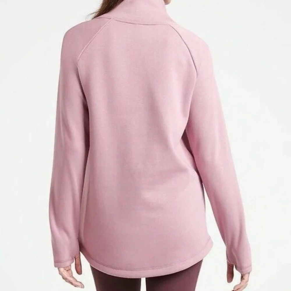 ATHLETA Cozy Karma Asym Pullover DOGWOOD Mauve Sweatshirt XS - Picture 3 of 6